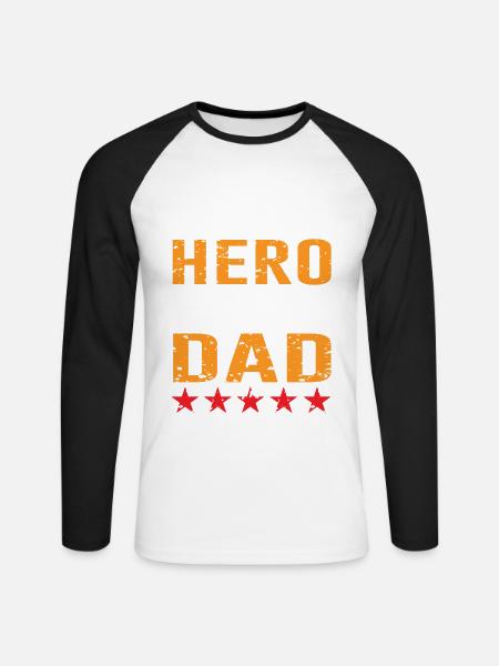 Bester Dad I Bester Papa - Unisex Baseballshirt langarm - Weiß/Schwarz