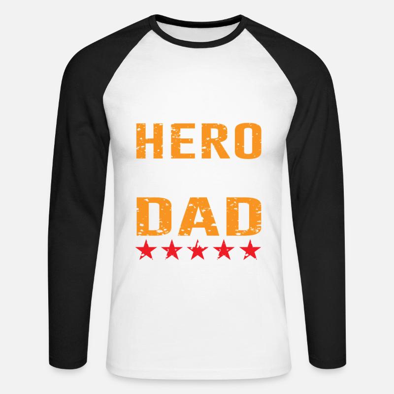 Bester Dad I Bester Papa - Unisex Baseballshirt langarm - Weiß/Schwarz
