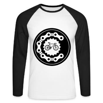 Cycling Bike Bicycle Sport Cycling Biker Cycling - Unisex Long Sleeve Baseball T-Shirt - white/black - Front - Nik (191cm)