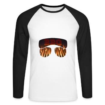 Serial Griller Grilling BBQ - Unisex Long Sleeve Baseball T-Shirt - white/black - Front - Nik (191cm)