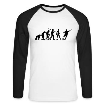 Football Evolution Buteurs - T-shirt baseball manches longues Homme - blanc/noir - Devant - Nik (191cm)