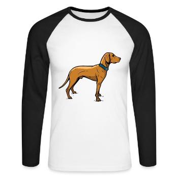Chien chien amour chien animal - T-shirt baseball manches longues Homme - blanc/noir - Devant - Nik (191cm)