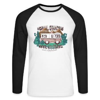 Les grands-pères cool conduisent un camping-car - T-shirt baseball manches longues Homme - blanc/noir - Devant - Nik (191cm)