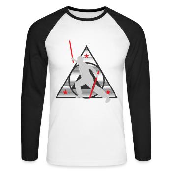 eskrima, eskrima Filipino, eskrimador, - Unisex Long Sleeve Baseball T-Shirt - white/black - Front - Nik (191cm)