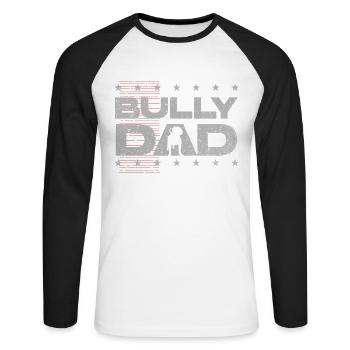 american bully, american bully mom, american - Unisex Long Sleeve Baseball T-Shirt - white/black - Front - Nik (191cm)