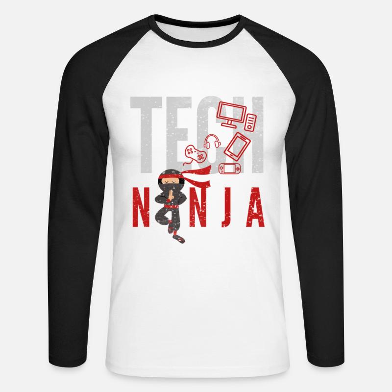 tech, tech analyst, programmer, - Unisex Long Sleeve Baseball T-Shirt - white/black