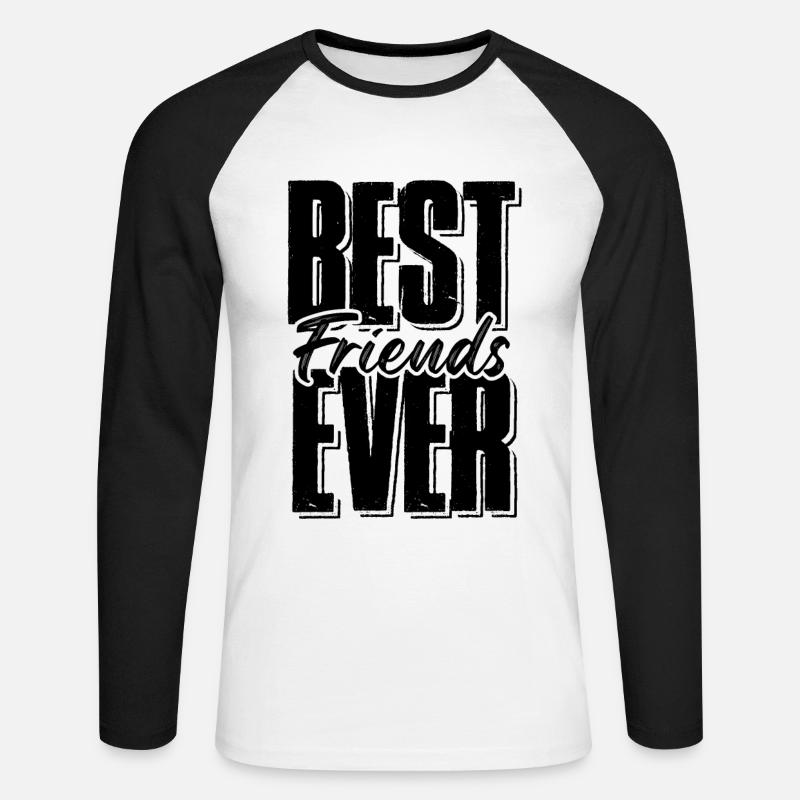 beste freunde - Unisex Baseballshirt langarm - Weiß/Schwarz