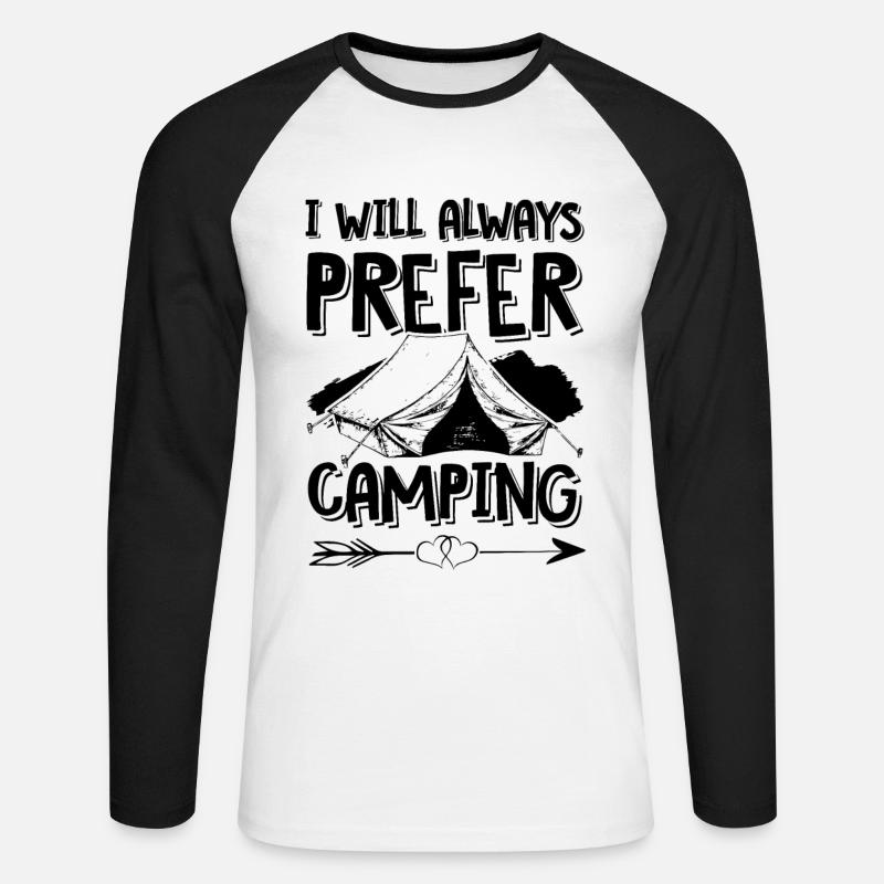 camping camping - Unisex Long Sleeve Baseball T-Shirt - white/black