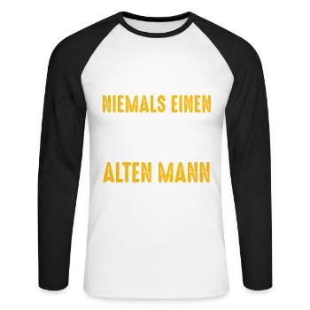 Trompete Alter Mann Trompeter Opa Musik Band - Unisex Baseballshirt langarm - Weiß/Schwarz - Vorne - Nik (191cm)