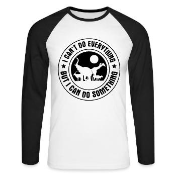 Schütze Tiere Tierschutz - Unisex Baseballshirt langarm - Weiß/Schwarz - Vorne - Nik (191cm)