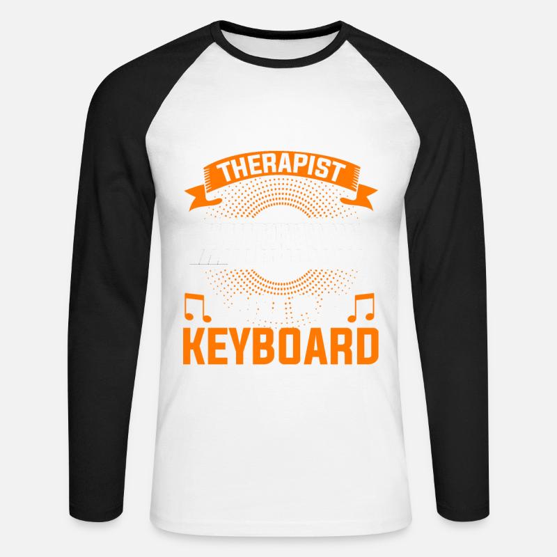 Keyboard Keyboarder Keyboarding Musiker - Unisex Baseballshirt langarm - Weiß/Schwarz