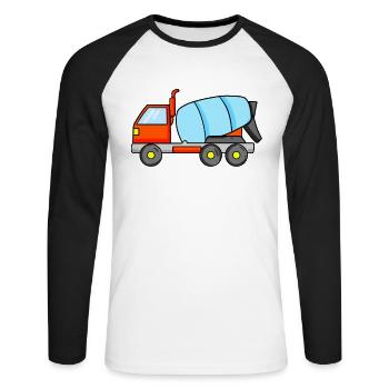 Construction construction construction - T-shirt baseball manches longues Homme - blanc/noir - Devant - Nik (191cm)