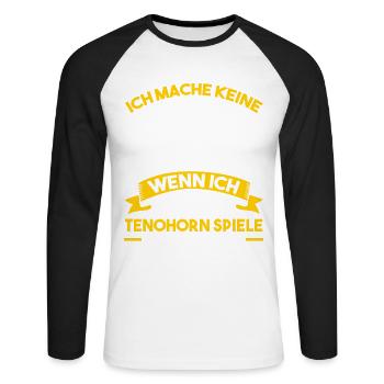 Tenohorn Musikverein Blaskapelle Hornist Musiker - Unisex Baseballshirt langarm - Weiß/Schwarz - Vorne - Nik (191cm)