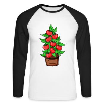 Tomaten Gewächshaus Garten Gärtner - Unisex Baseballshirt langarm - Weiß/Schwarz - Vorne - Nik (191cm)
