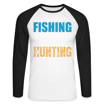 Pêche Chasse - T-shirt baseball manches longues Homme - blanc/noir - Devant - Nik (191cm)