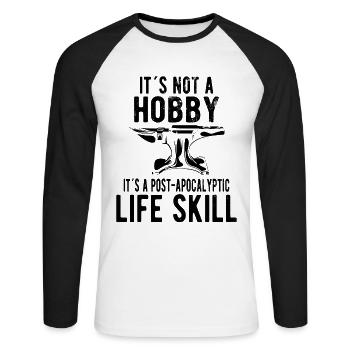 BLACKSMITH METAL WORKER BLADESMITH: not a hobby - Unisex Long Sleeve Baseball T-Shirt - white/black - Front - Nik (191cm)