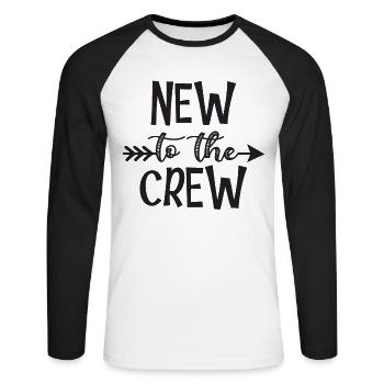New To The Crew Onesie - Unisex Baseballshirt langarm - Weiß/Schwarz - Vorne - Nik (191cm)