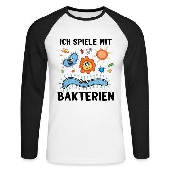 Mikrobiologe Mikrobiologie : spiele mit Bakterien - Unisex Baseballshirt langarm - Weiß/Schwarz - Vorne - Nik (191cm)