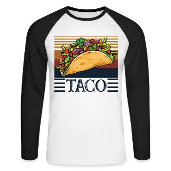 Taco Matching Daddy and Baby - Unisex Long Sleeve Baseball T-Shirt - white/black - Front - Nik (191cm)