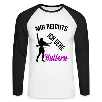 Hula Hullern Hoop Dance Geschenk - Unisex Baseballshirt langarm - Weiß/Schwarz - Vorne - Nik (191cm)
