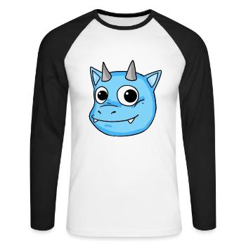 Bébé Dragon - T-shirt baseball manches longues Homme - blanc/noir - Devant - Nik (191cm)