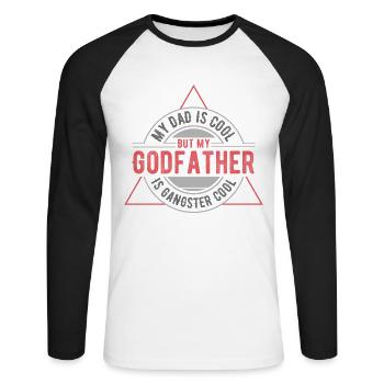 Le parrain de la patine, révèlez le parrain de la marraine, - T-shirt baseball manches longues Homme - blanc/noir - Devant - Nik (191cm)