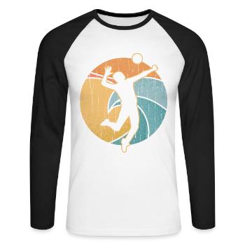 Volleyball Beach Volley Sport Beach Gift - Unisex Long Sleeve Baseball T-Shirt - white/black - Front - Nik (191cm)