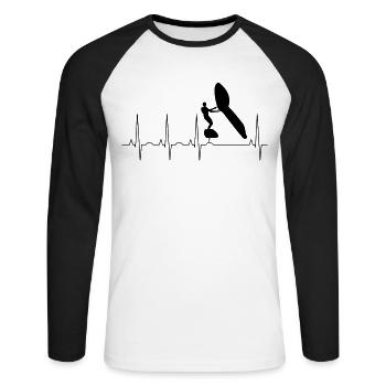 Wingfoil Pulse Frequency - Unisex Long Sleeve Baseball T-Shirt - white/black - Front - Nik (191cm)
