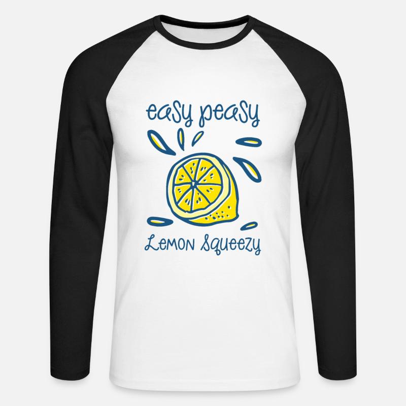 Easy Peasy Lemon Squeezy - Unisex Baseballshirt langarm - Weiß/Schwarz