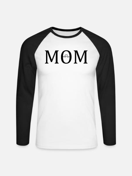 Mama - Unisex Baseballshirt langarm - Weiß/Schwarz