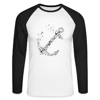 Great sailing boating boaters anchor - Unisex Long Sleeve Baseball T-Shirt - white/black - Front - Nik (191cm)