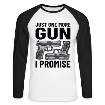 GUN RIGHTS GUN LOVER 2ND AMENDMENT: one more gun - Unisex Long Sleeve Baseball T-Shirt - white/black - Front - Nik (191cm)