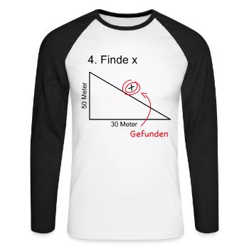 Lustiges Lehrer Mathe Mathematiklehrer Meme - Unisex Baseballshirt langarm - Weiß/Schwarz - Vorne - Nik (191cm)