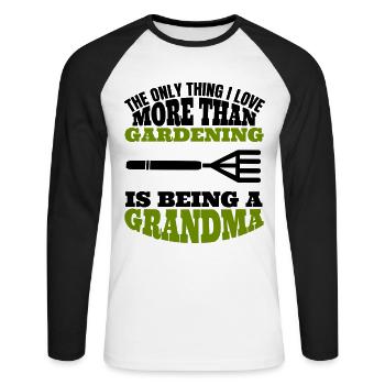 Jardin jardin grand-mère cadeau jardinier grand-mère - T-shirt baseball manches longues Homme - blanc/noir - Devant - Nik (191cm)