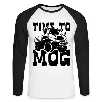 Time for MOG - Universal Vehicle Fan - Unisex Long Sleeve Baseball T-Shirt - white/black - Front - Nik (191cm)