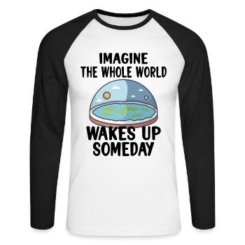 Flat Earth Theory Flat Earth Army Earth flat Gift - Unisex Baseballshirt langarm - Weiß/Schwarz - Vorne - Nik (191cm)