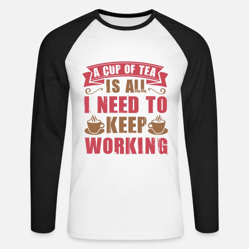 Tee Trinker Spruch - Unisex Baseballshirt langarm - Weiß/Schwarz
