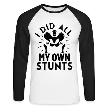 Hip Replacement Hip Surgery Post-OP Rehab Poison - T-shirt baseball manches longues Homme - blanc/noir - Devant - Nik (191cm)