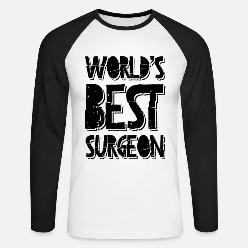 welt bester Chirurg - Unisex Baseballshirt langarm - Weiß/Schwarz