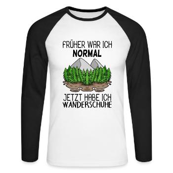 Berg Berge Wandern - Unisex Baseballshirt langarm - Weiß/Schwarz - Vorne - Nik (191cm)