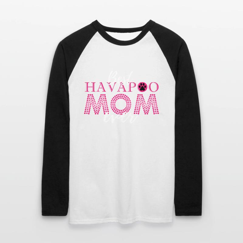 havapoo, havapoo havapoo sky, poodle hybrid, Unisex Long Sleeve Baseball T-Shirt