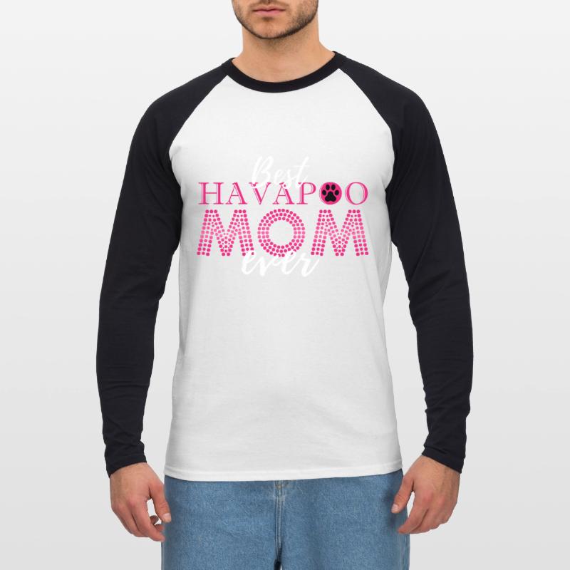 havapoo, havapoo havapoo himmel, Pudel Mischling, Unisex Baseballshirt langarm