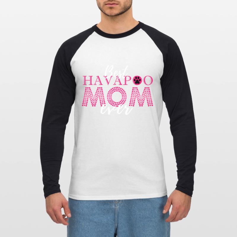 havapoo, havapoo havapoo sky, poodle hybrid, Unisex Long Sleeve Baseball T-Shirt