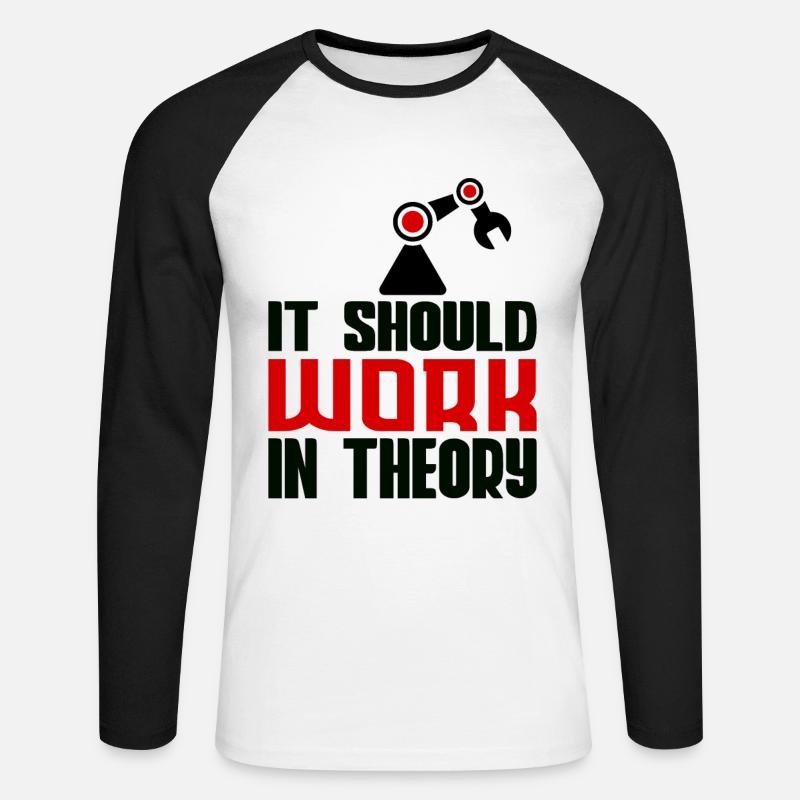 Robotics Machine Learning Robotics Engineering - Unisex Long Sleeve Baseball T-Shirt - white/black