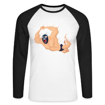 lucha libre, lucha libre mexikanisch, Wrestling, - Unisex Baseballshirt langarm - Weiß/Schwarz - Vorne - Nik (191cm)