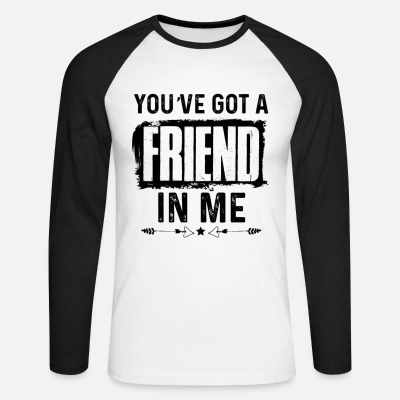 freunde freund - Unisex Baseballshirt langarm - Weiß/Schwarz