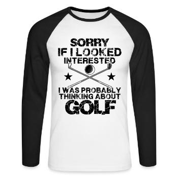 golf golf - T-shirt baseball manches longues Homme - blanc/noir - Devant - Nik (191cm)