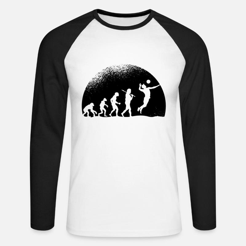 Evolution Volleyball - Unisex Baseballshirt langarm - Weiß/Schwarz