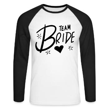 Team Bride - T-shirt baseball manches longues Homme - blanc/noir - Devant - Nik (191cm)