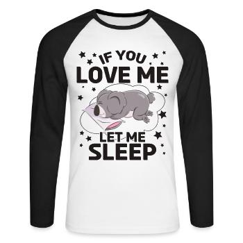 Koala Koala Bear Koalas - Unisex Long Sleeve Baseball T-Shirt - white/black - Front - Nik (191cm)